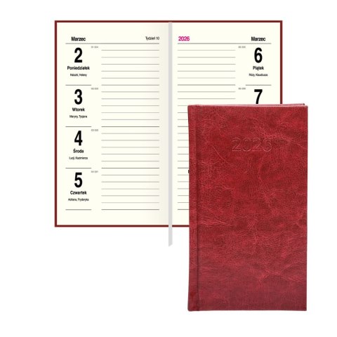 Kalendarz książkowy (terminarz) SLIM 3/4 B6 Press (tygodniowy)
