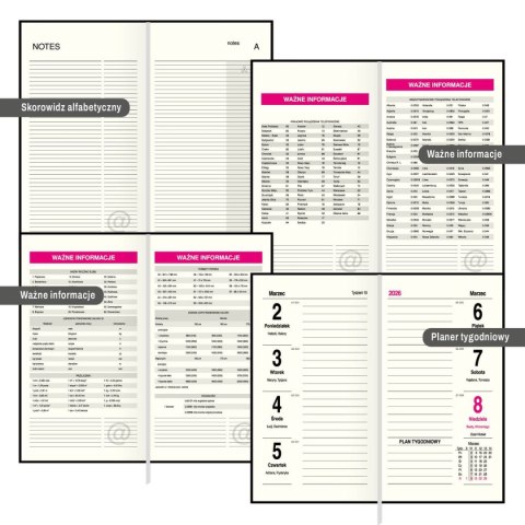 Kalendarz książkowy (terminarz) SLIM 3/4 B6 Press (tygodniowy)