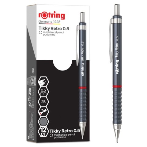 Ołówek automatyczny TIKKY RETRO GREY MP 0,5 0,5mm Rotring (2202567)