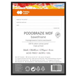 Podobrazie czarne [mm:] 300x400 Happy Color (HA 7391 3040-B)