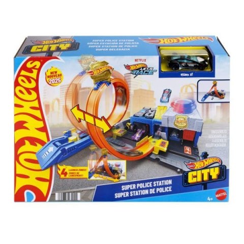 Tor wyścigowy City Posterunek policji Hot Wheels (JBM71)