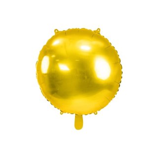 Balon foliowy okrągły Pastylka złota 18cal Partydeco (FB176-019)