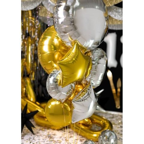 Balon foliowy okrągły Pastylka złota 18cal Partydeco (FB176-019)