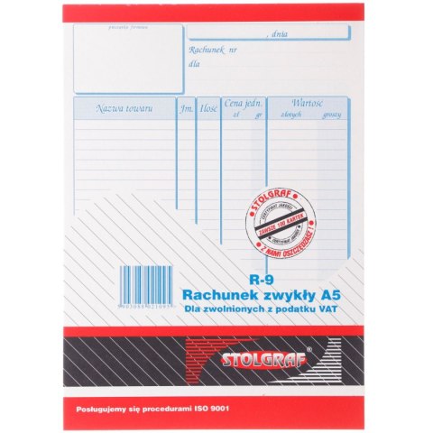 Druk samokopiujący A5 rachunek zwykły A5 100k. Stolgraf (R9)