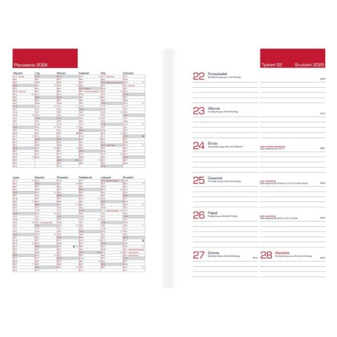 Kalendarz książkowy (terminarz) WTV HARMONY 100mm x 150mm Oxford (400204135)