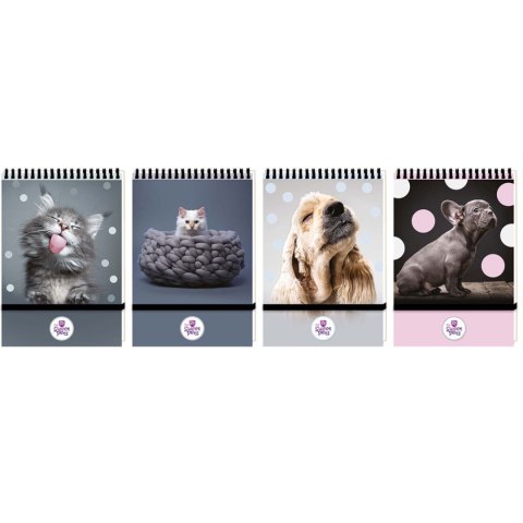 Kołozeszyt (kołonotatnik) A6 The SWEET PETS 96k. krata (nd) (6136)