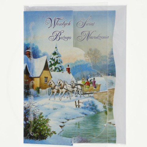 Kartka składana A5 brokat bn Panorama (A5)