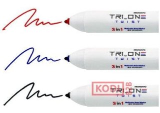Marker suchościeralny 3w1 czarny,czerwony,niebieski 8807093405215 wkład (różne) 0.8-1.6mm okrągła końcówka Mungyo (TT8897)