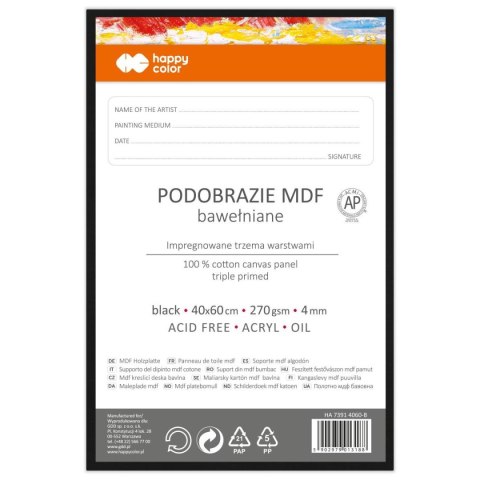 Podobrazie czarne [mm:] 400x600 Happy Color (HA 7391 4060-B)