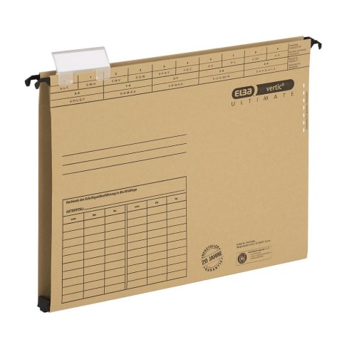 Teczka zawieszkowa A4 Vertic Ultimate z poszerzanym dnem 2 cm brązowy karton 320g Elba (100552068)