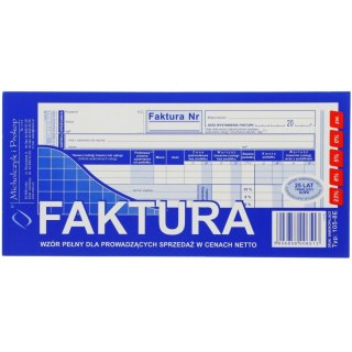 Druk offsetowy 1/3 A4 Faktura VAT pełna 1/3 A4,80 kartek 80k. Michalczyk i Prokop (105-8E)