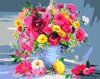 Zestaw kreatywny Malowanie po numerach 40x50cm Bukiet Flamingo Line (FSY190)