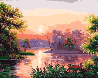 Zestaw kreatywny Malowanie po numerach 40x50cm Pejzaż Flamingo Line (FSY244)