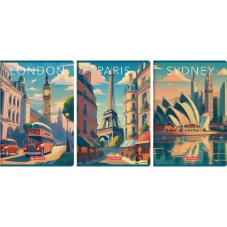 Zeszyt A4 Retro City 96k. 70g krata Herlitz (400196848)