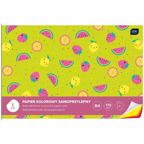 Zeszyt papierów kolorowych samoprzylepny B4 170g 8k [mm:] 250x350 Interdruk (ZEPKB4SP)