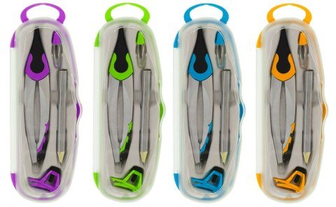 Cyrkiel metalowy 4-elementowy z ołówkiem drewnianym