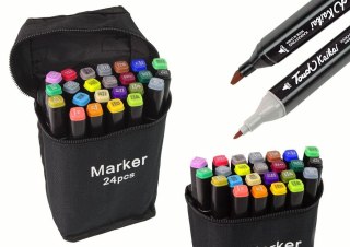 Marker specjalistyczny Zestaw Pisaków Markerów Touch 24 Szt Torba Markery Alkoholowe wkład mix mixmm okrągła/ścięta końcówka Lea