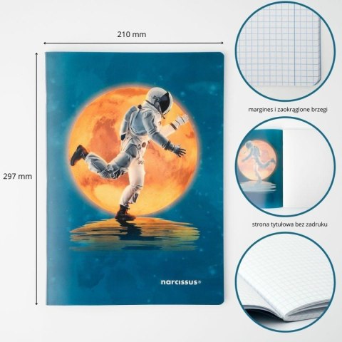 Zeszyt A4 cosmo PP 32k. 80g krata Narcissus