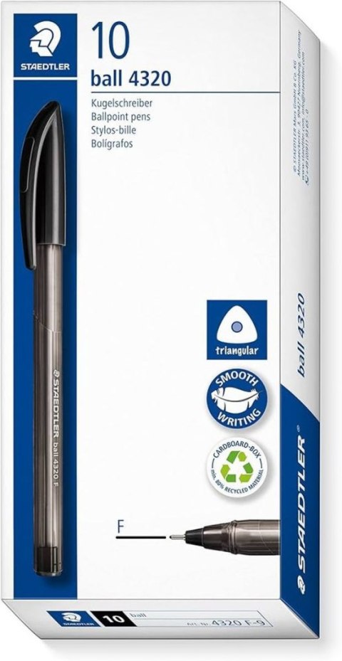 Długopis trójkątny 4320 F wkład czarny 0,7mm Staedtler (S 4320 F-9)