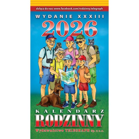 Kalendarz ścienny zdzierak 76mm x 135mm Wydawnictwo Telegraph