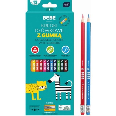Kredki ołówkowe BB KIDS 12 kol 5902277357519 12 kol. Bebe (z gumką)