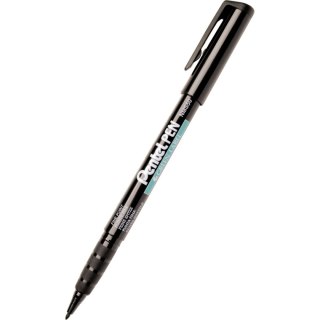 Marker permanentny wkład czarny płaska/szpic końcówka Pentel