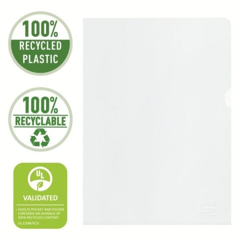 Ofertówka Recycled A4 kolor: bezbarwny typu L 100 mic. Esselte (627496)