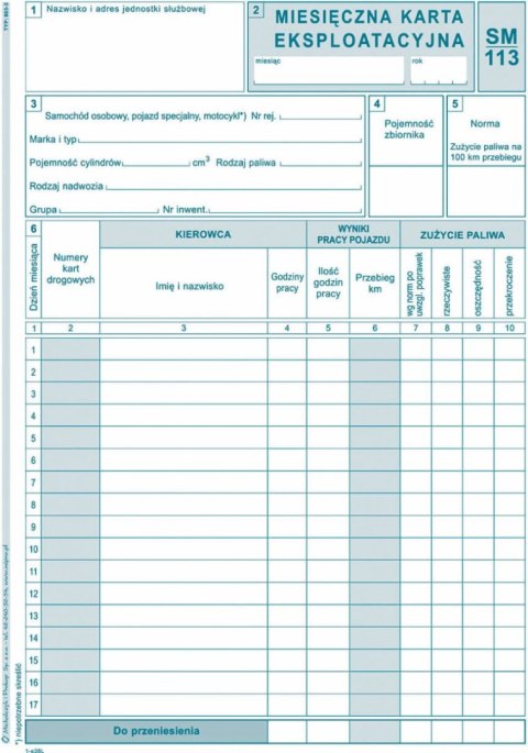 Druk offsetowy A5 miesięczna karta eksploatacyjna 40k. Michalczyk i Prokop (803-3)