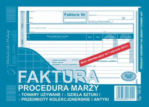 Druk samokopiujący A5 Faktura procedura marży 80k. Michalczyk i Prokop (195-3E)