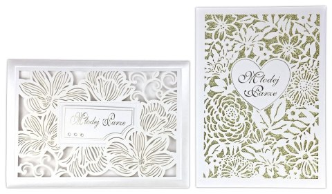 Kartka składana B6 brokat bn Panorama (premium lux)