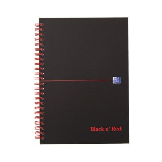 Kołozeszyt (kołonotatnik) A5 Black N' Red 70k. 90g krata Oxford (400047652)