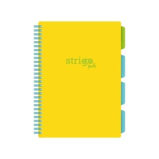 Kołozeszyt (kołonotatnik) A4 NEON ŻÓŁTY 100k. 80g krata Strigo (PADS011)