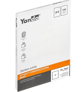 Etykieta samoprzylepna A4 Y031 biała [mm:] 210x148 Yanda (150-1470)