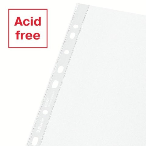 Koszulki na dokumenty Recycled groszkowa A4 kolor: bezbarwny typu U 100 mic. Esselte (627501)