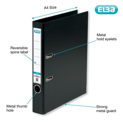 Segregator dźwigniowy 5 cm Pro+ A4 50mm czarny Elba (100202102)