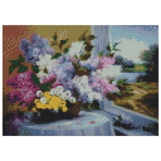 Zestaw kreatywny Diamentowa mozaika 30x40cm Kwiaty Flamingo Line (TGC71779)