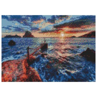 Zestaw kreatywny Diamentowa mozaika 30x40cm Zachód słońca Flamingo Line (TMR21285)