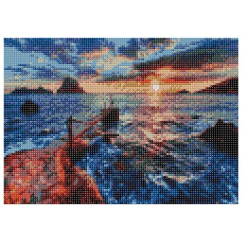 Zestaw kreatywny Diamentowa mozaika 30x40cm Zachód słońca Flamingo Line (TMR21285)