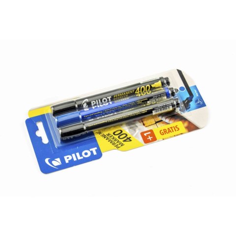Zestaw piśmienniczy 2XCZARNY+1 NIEBIESKI Pilot (PISCA-400-B+LB BL)