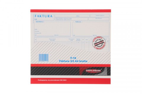 Druk samokopiujący 2/3 A4 faktura VAT 2/3 A4 brutto 100k. Stolgraf (F16)