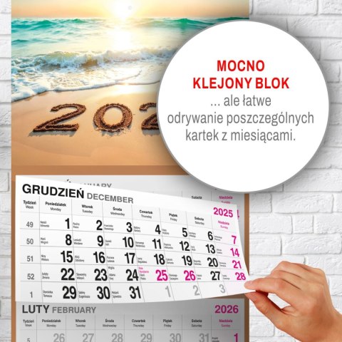 Kalendarz ścienny PLAŻA 310mm x 790mm Press
