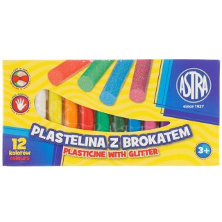 Plastelina 12 kol. brokatowa mix Astra (303107001)