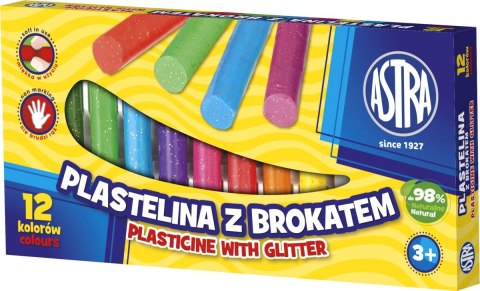 Plastelina 12 kol. brokatowa mix Astra (303107001)