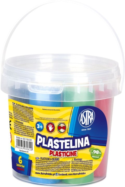 Plastelina 6 kol. mix Astra