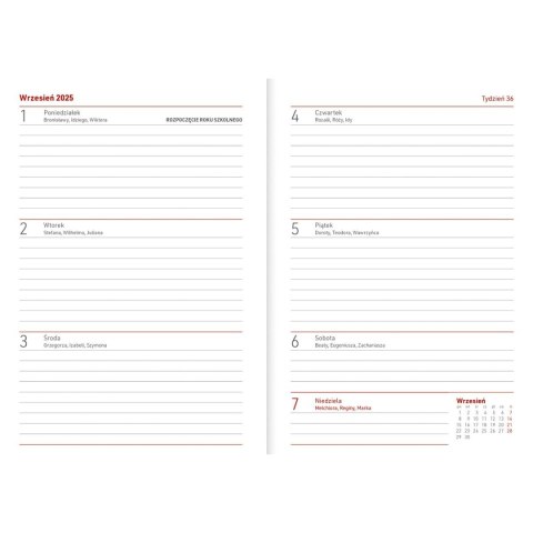 Kalendarz nauczyciela książkowy (terminarz) PCV EKO bezbarwny B6 Wydawnictwo Wokół Nas (A5TN089B)