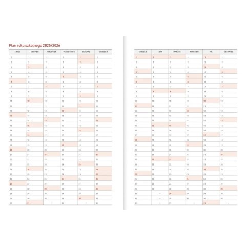 Kalendarz nauczyciela książkowy (terminarz) PCV EKO bezbarwny B6 Wydawnictwo Wokół Nas (A5TN089B)