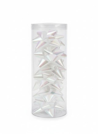 Kokarda opalizowana Biała rozeta (maxi)