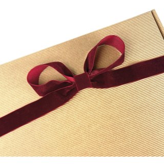 Tasiemka CHRISTMAS AKSAMITNA RED czerwona Interdruk (3X2M)