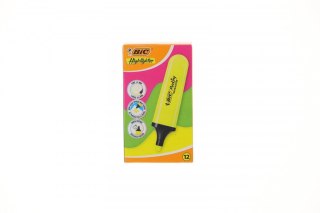 Zakreślacz FLAT HIGHLIGHTER 12 szt 3086123742864 wkład żółty Bic (517962 neon żółty)