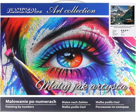 Zestaw kreatywny Malowanie po numerach 40x50cm Przystań nad górskim jeziorem Flamingo Line (fsy66)